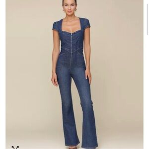 Avec Les Filles Blue Denim Jumpsuit